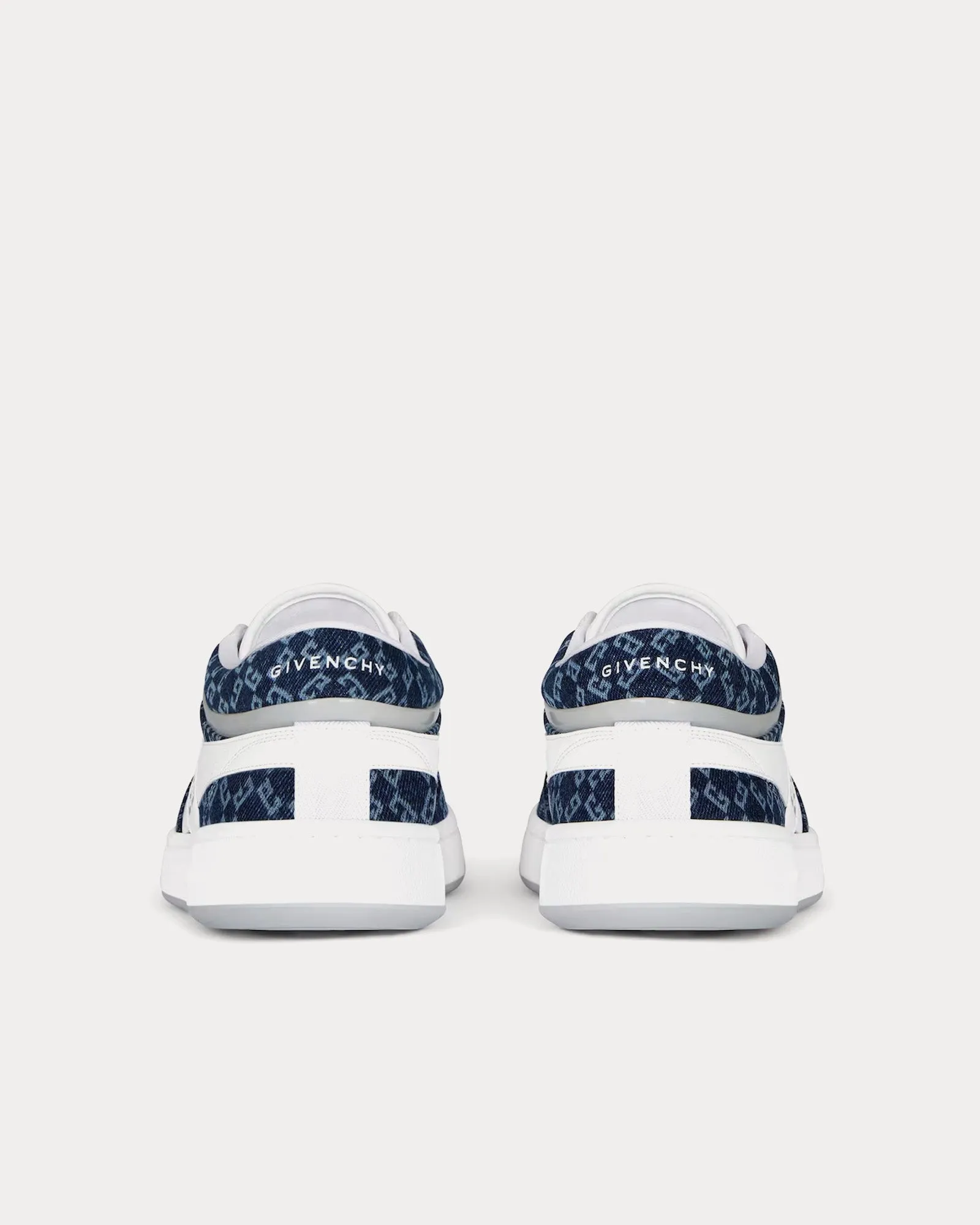 G Move Mixed Leathers & Denim Monogram 72 Dark Blue / White Low Top Sneakers