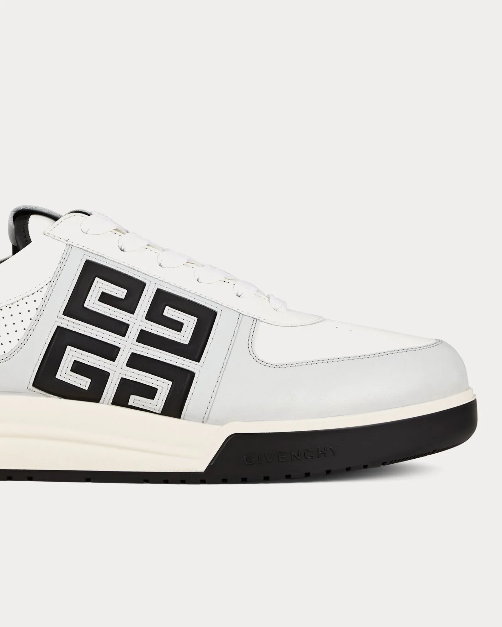 G4 Leather & Perforated Leather Grey / Black Low Top Sneakers