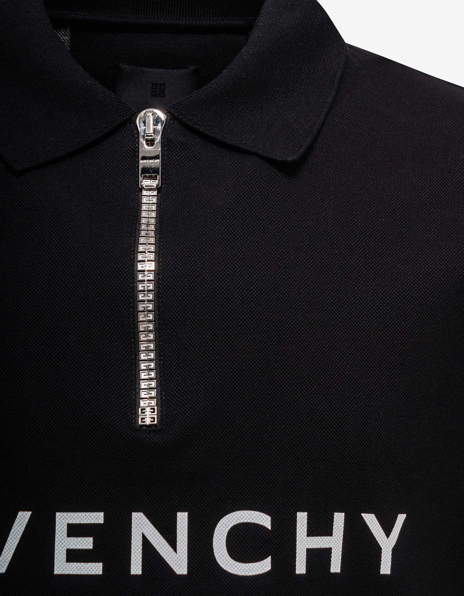 Givenchy Black Archetype Zipped Polo T-Shirt