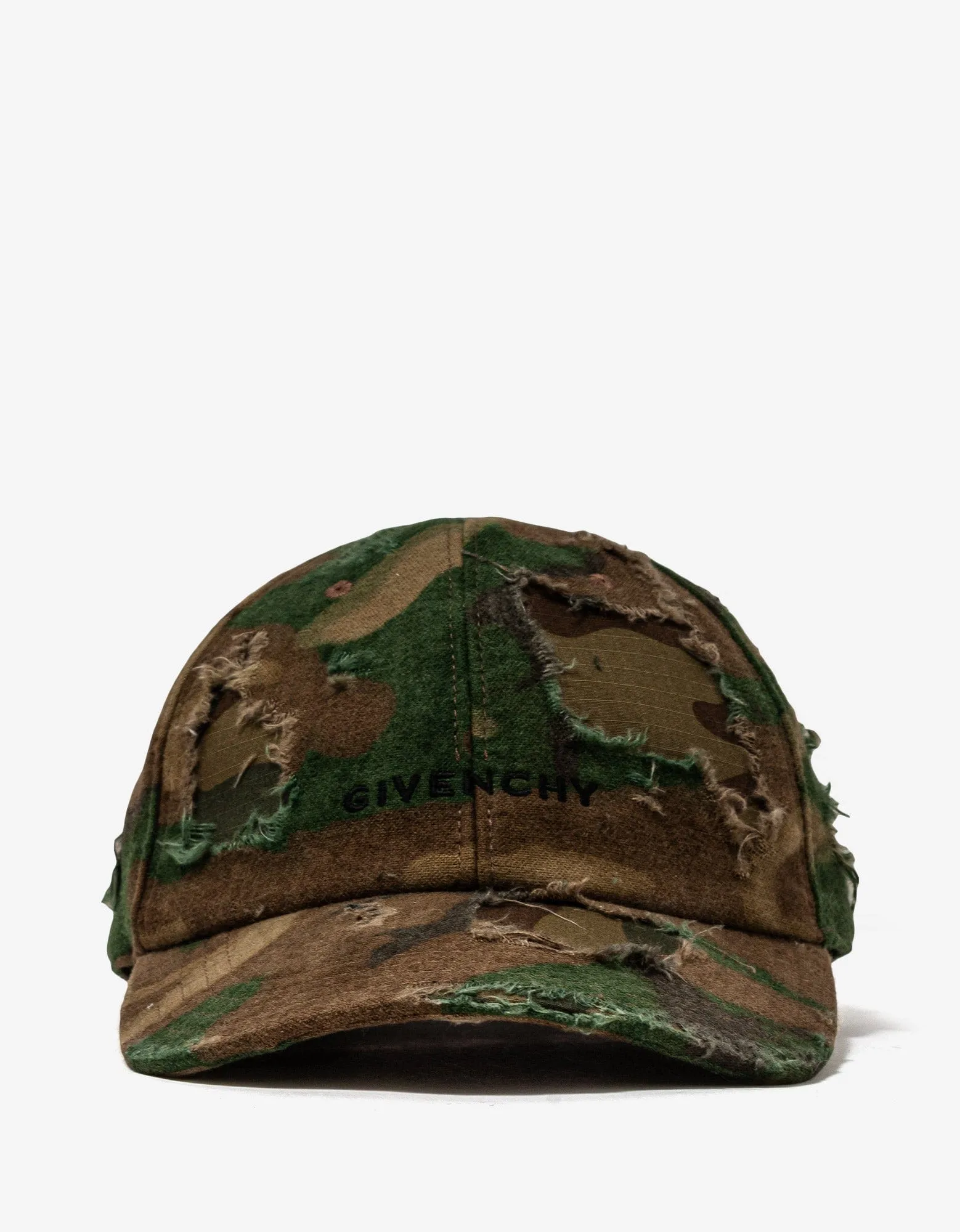Givenchy Camouflage Distressed Logo Cap