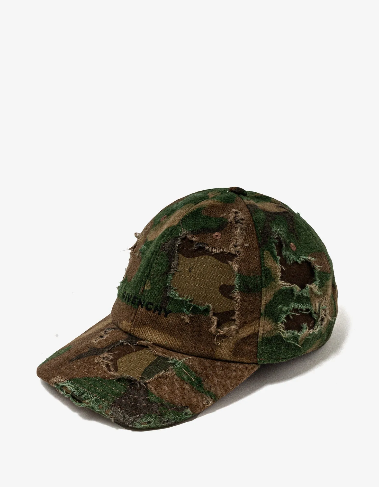 Givenchy Camouflage Distressed Logo Cap