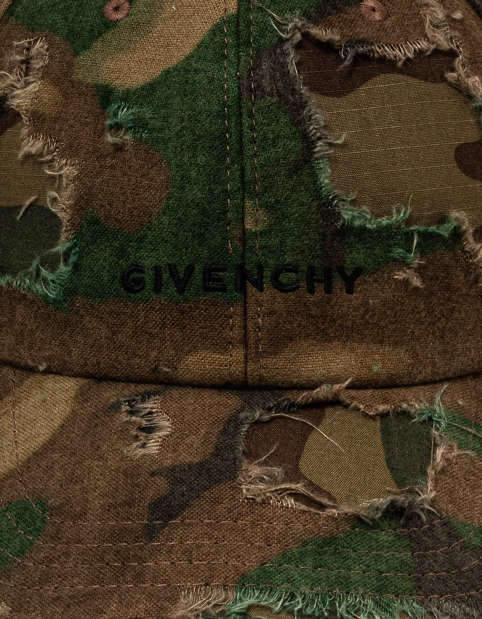 Givenchy Camouflage Distressed Logo Cap