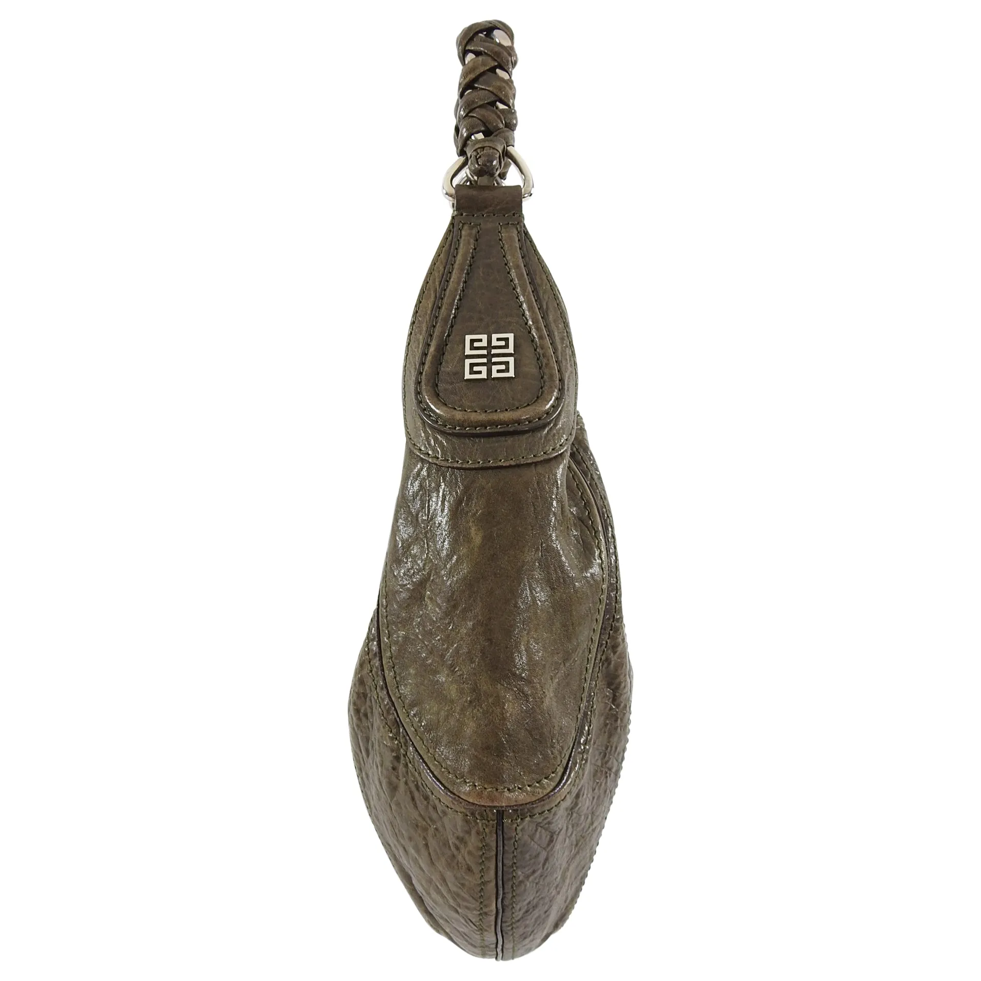 Givenchy Dark Olive Leather Eclipse Small Hobo Bag