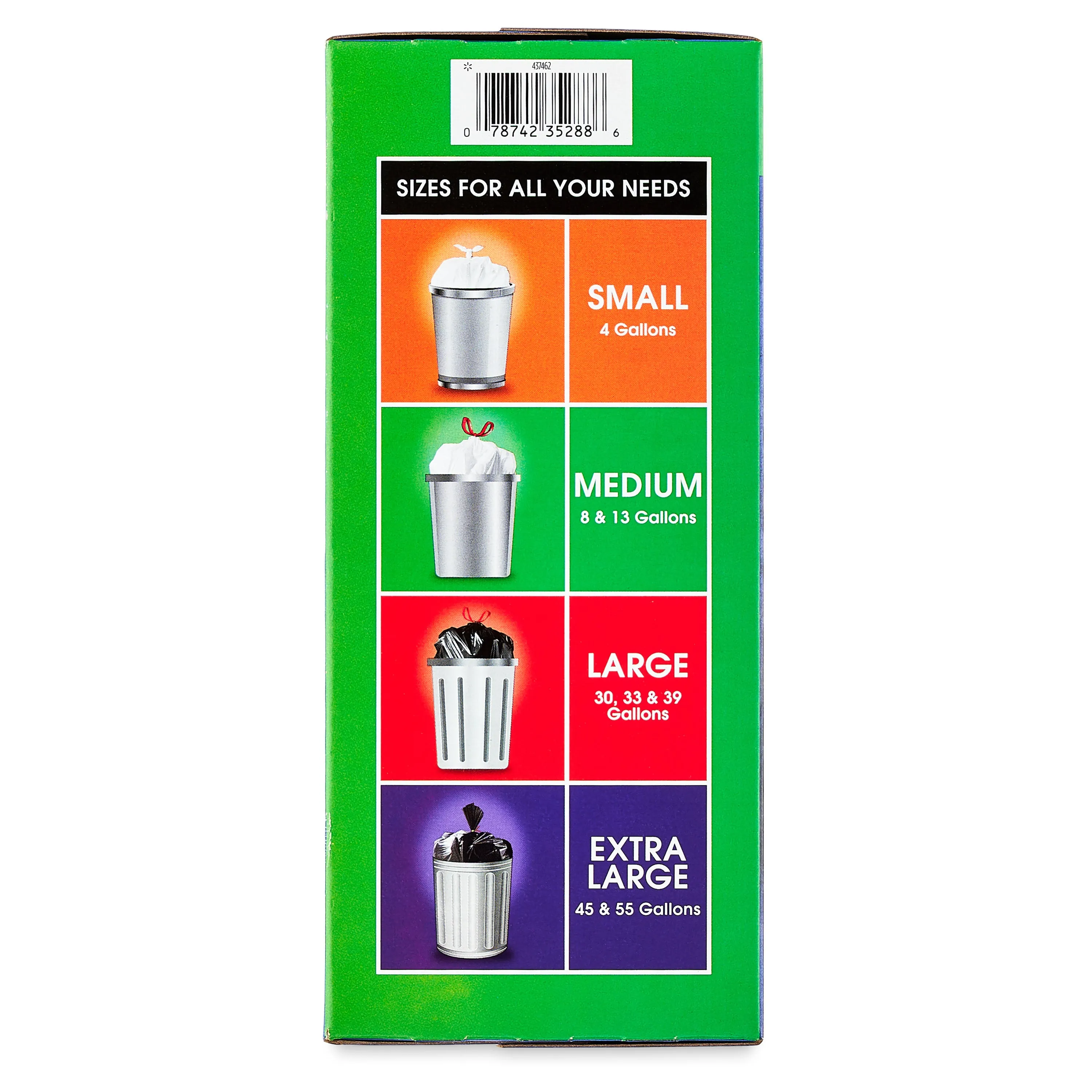 Great Value Strong Flex Tall Kitchen Drawstring Bags, Unscented, 13 Gallon, 80 Count