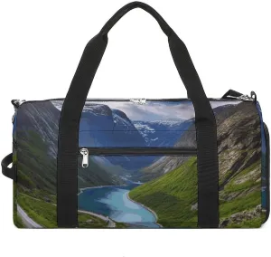 Gym Bag Duffle Bag Norwegian Fjords Printed Yoga Bag Printed Backpack Duffel Bag Small Gym Bag for Travel Sports