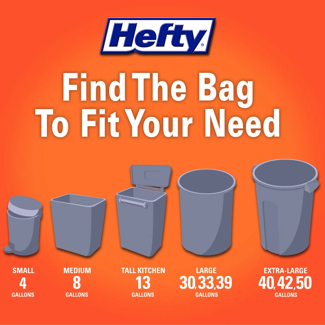 Hefty Ultra Strong Tall Kitchen Trash Bags, NEW! Fabuloso Scent, 13 Gallon, 80 Count