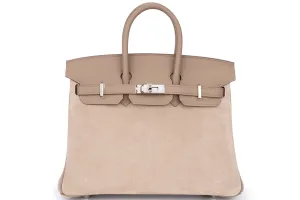 Hermès Birkin 25 Limited Edition Grizzly/Swift Gris Caillou/Etoupe PHW