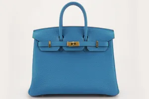 Hermès Birkin 25 Retourne Togo Blue Zanzibar GHW