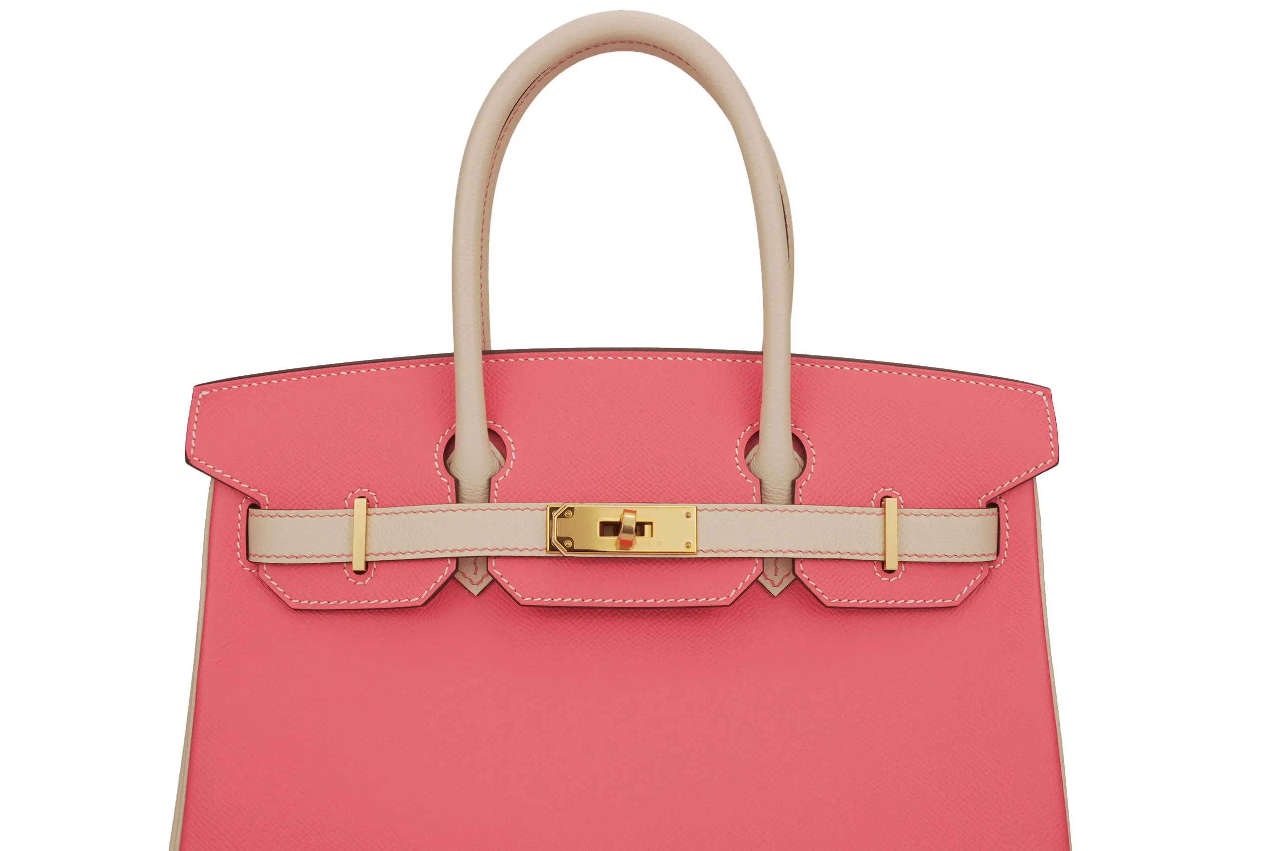 Hermès Birkin 30 Hss Epsom Craie/Azalee GHW