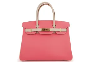 Hermès Birkin 30 Hss Epsom Craie/Azalee GHW