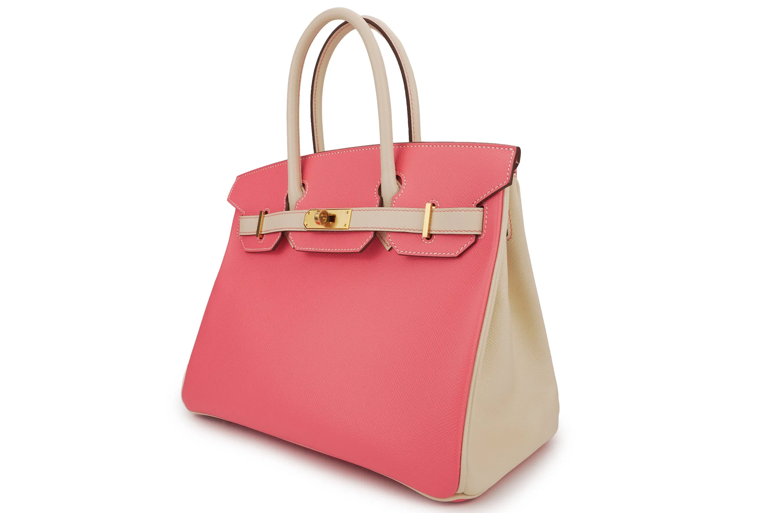 Hermès Birkin 30 Hss Epsom Craie/Azalee GHW