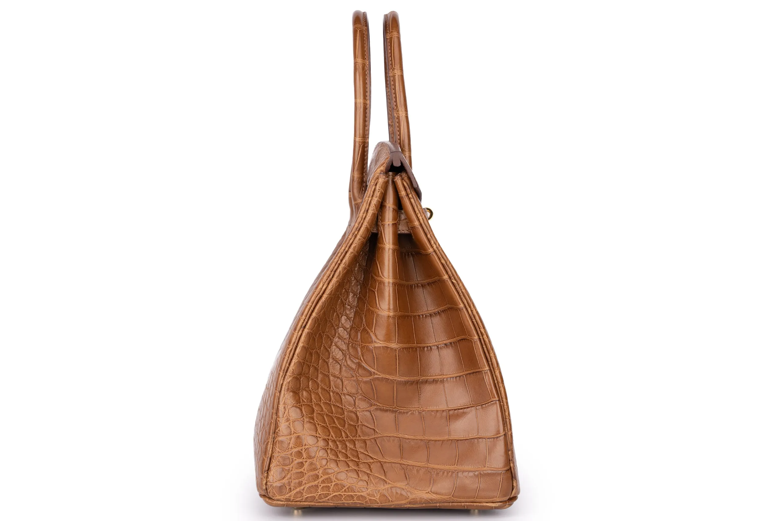 Hermès Birkin 35 Exotic Matte Alligator Gold/Alezan GHW