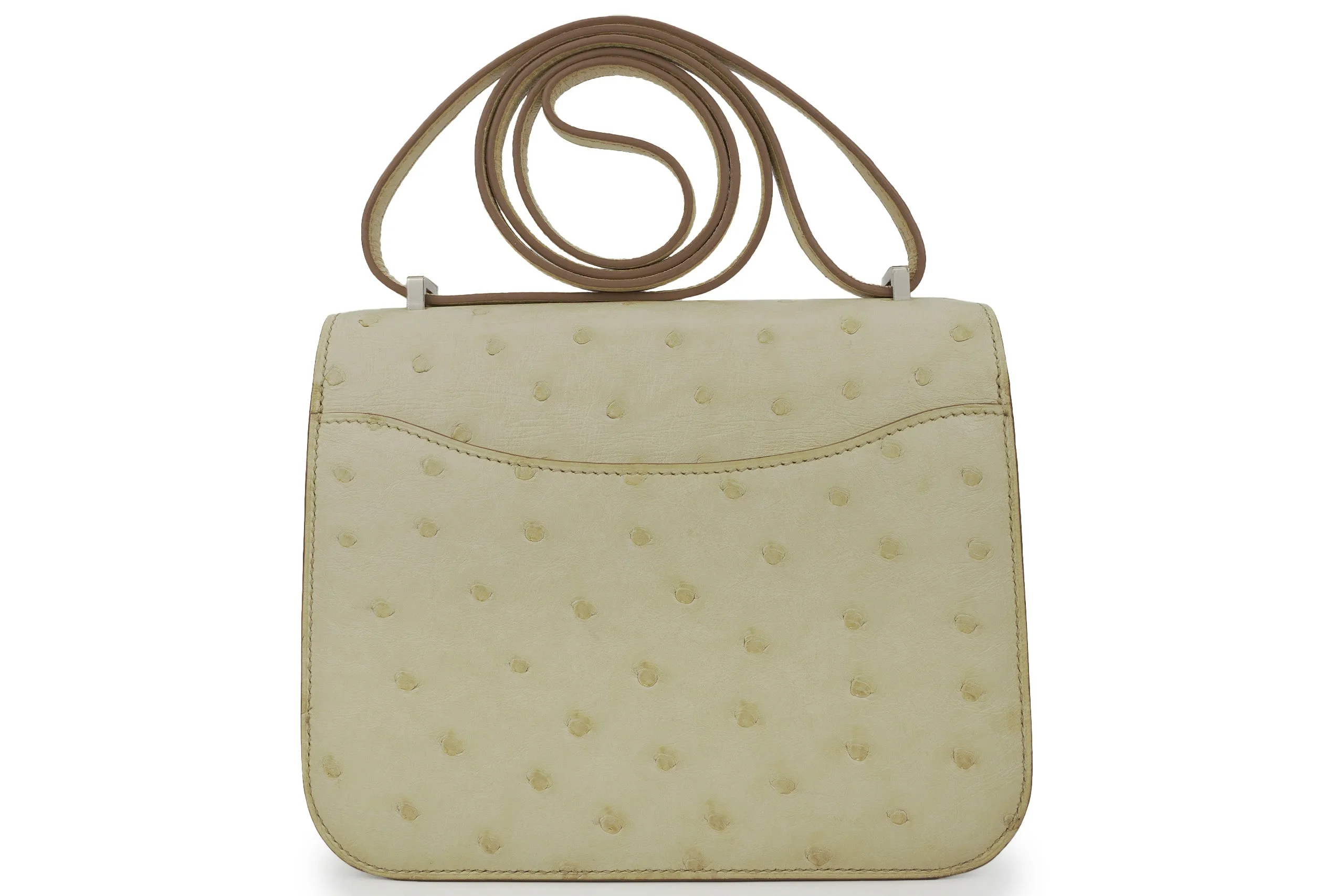 Hermès Constance 18 Exotic Ostrich Beton PHW