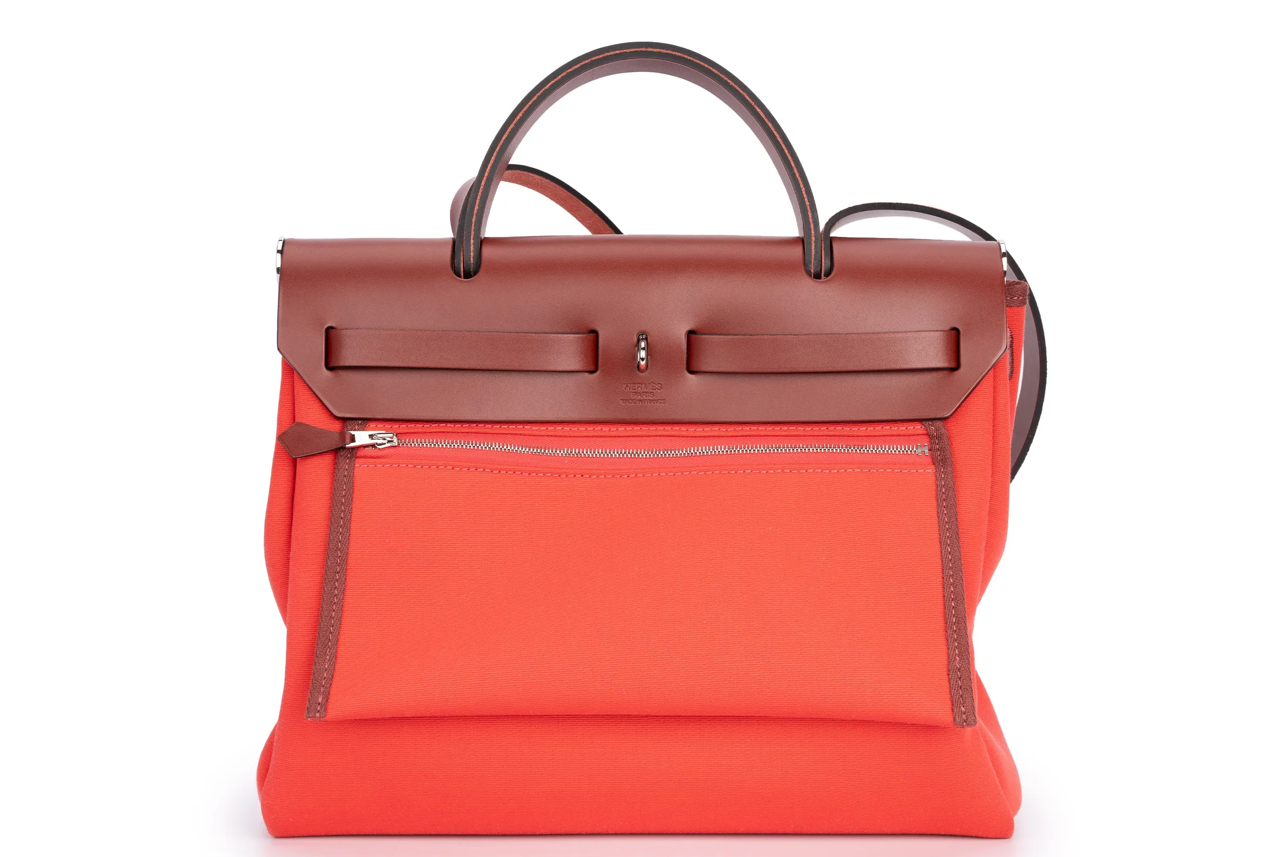 Hermès Herbag Zip 31 Vache Hunter Rouge H Boungainville PHW