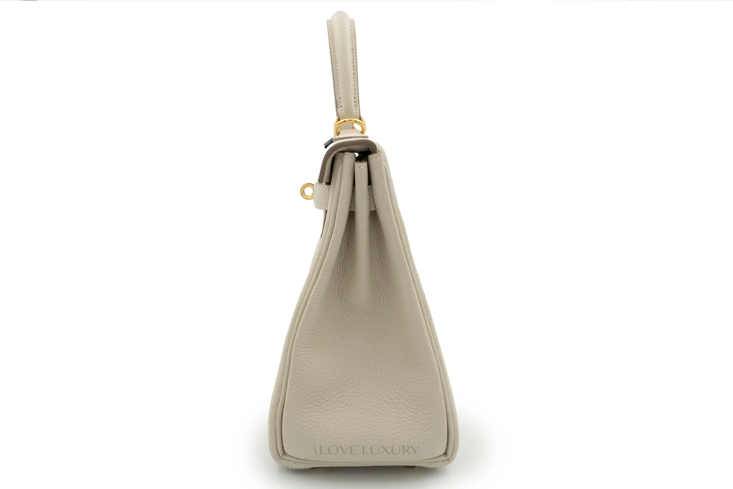 Hermès Kelly 25 Retourne Togo Craie GHW