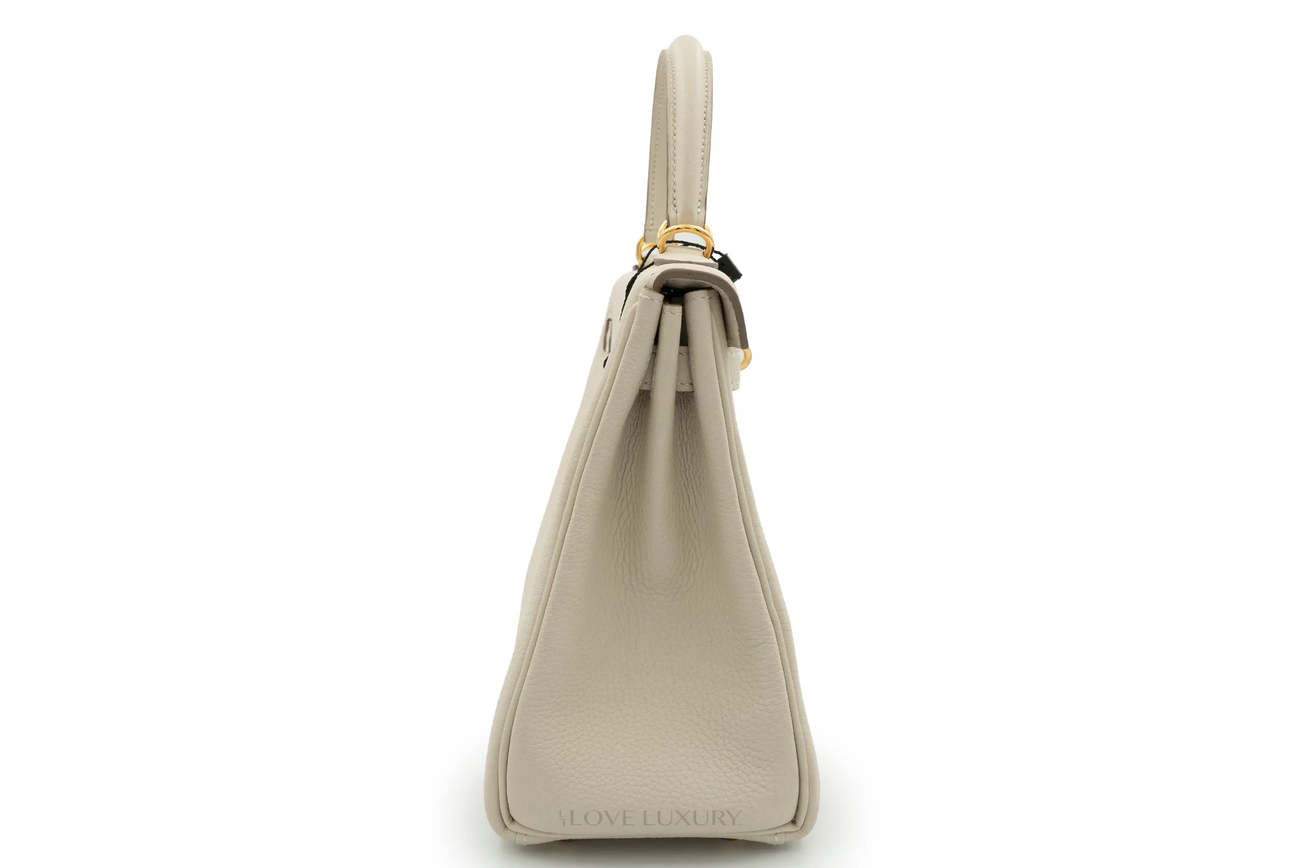 Hermès Kelly 25 Retourne Togo Craie GHW