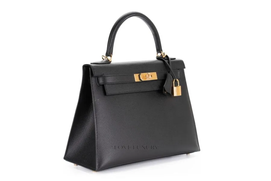 Hermès Kelly 28 Black Epsom Sellier Ghw