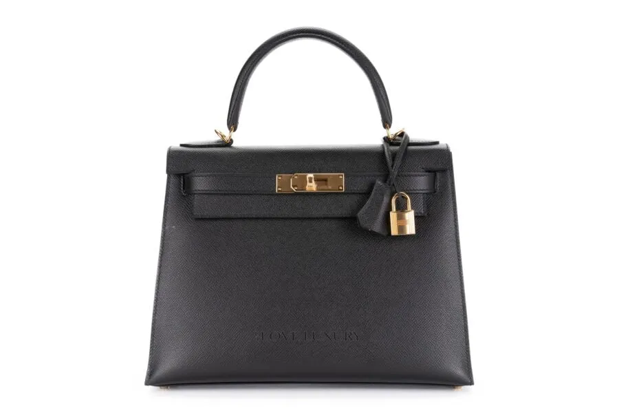 Hermès Kelly 28 Black Epsom Sellier Ghw