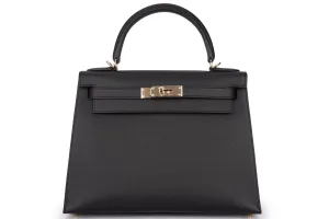Hermès Kelly 28 Sellier Epsom Black PBHW
