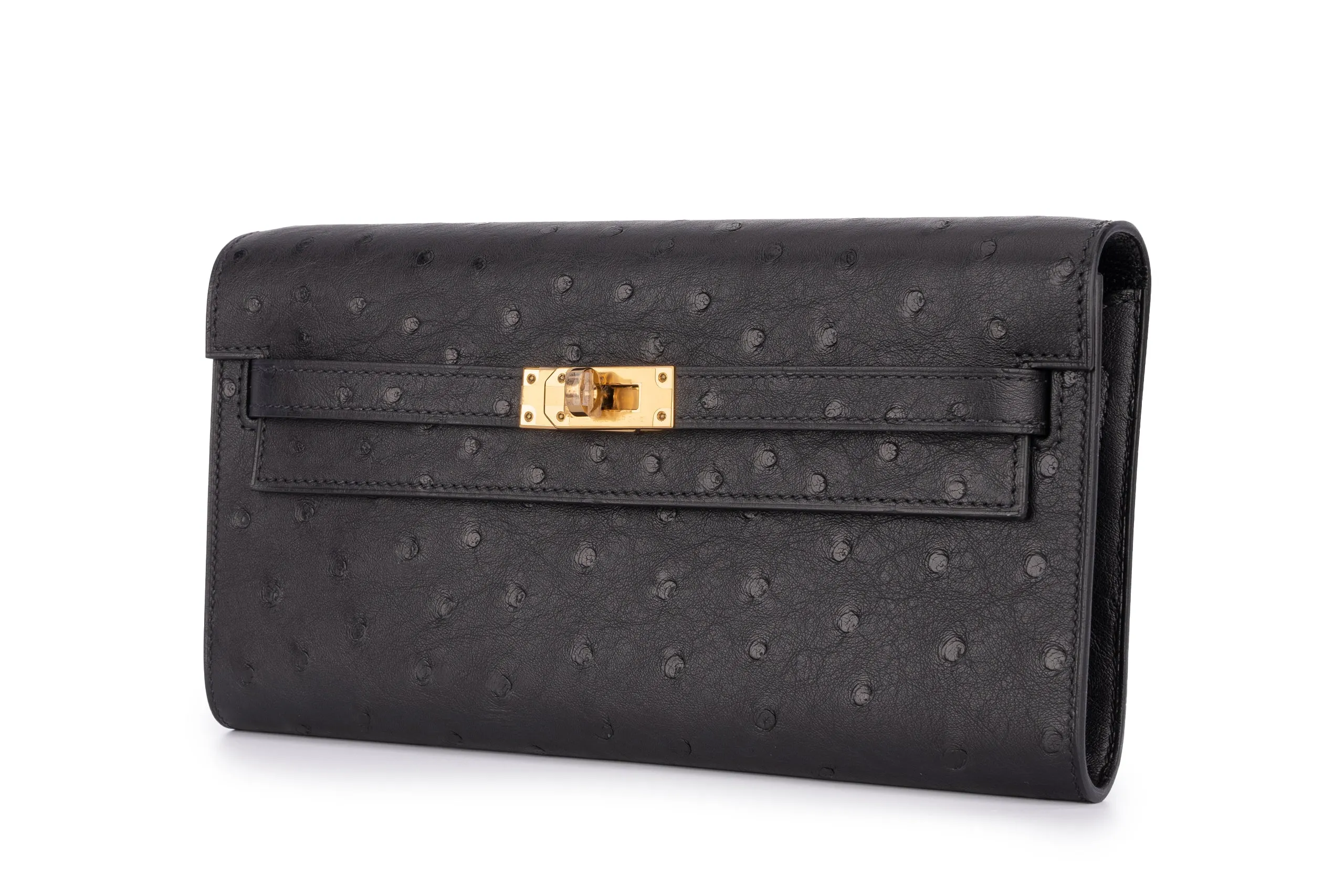 Hermès Kelly To Go Exotic Ostrich Black GHW