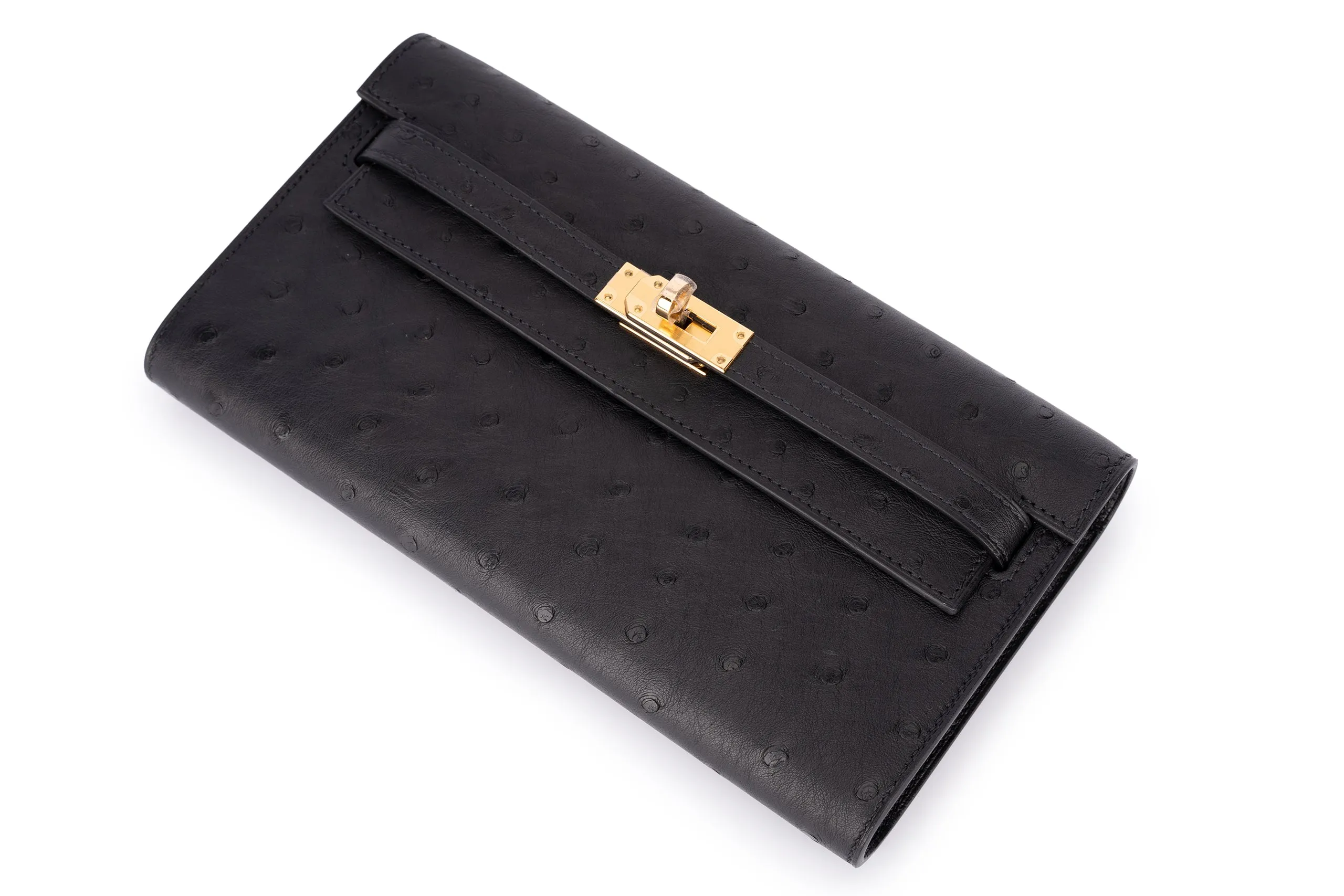 Hermès Kelly To Go Exotic Ostrich Black GHW