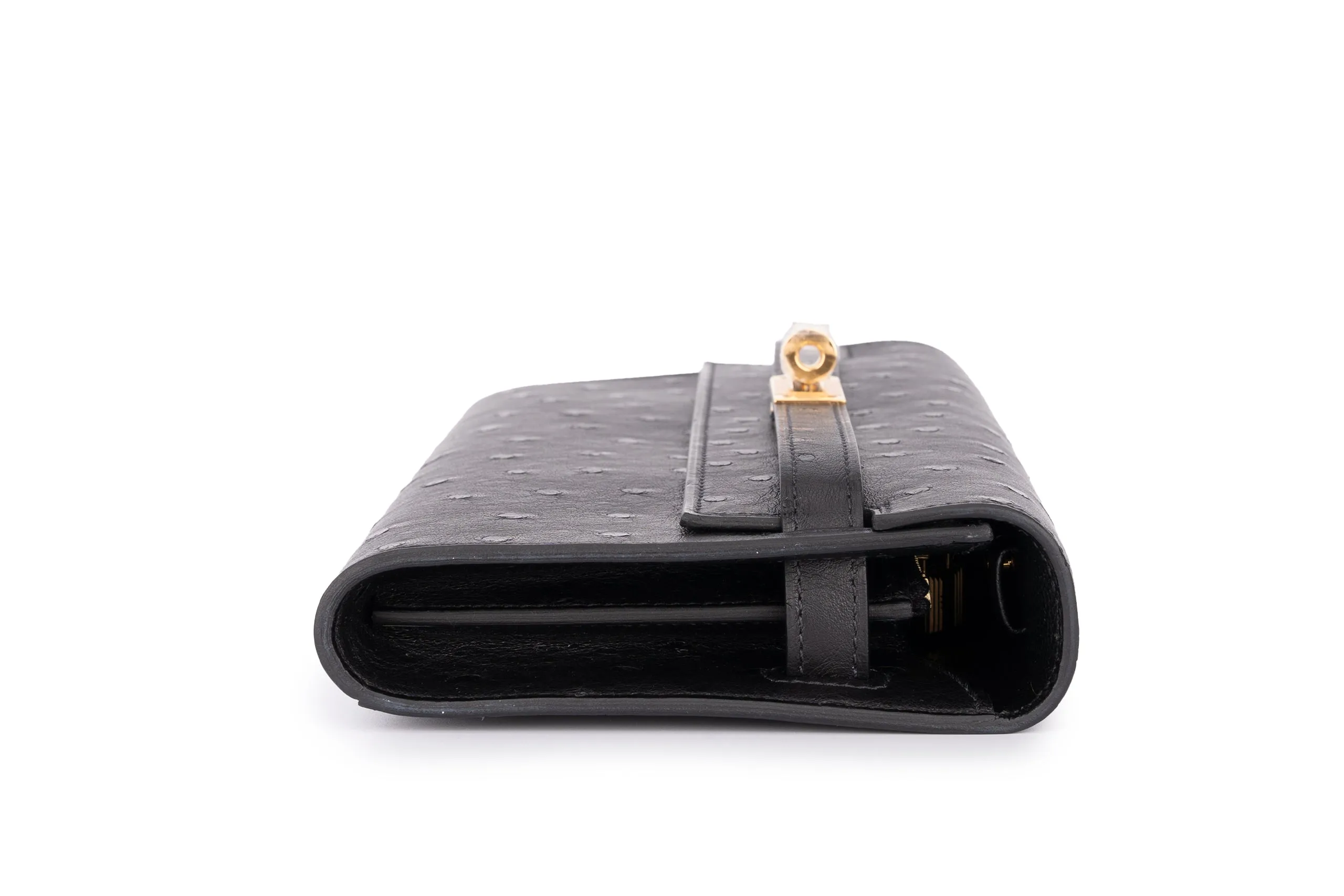Hermès Kelly To Go Exotic Ostrich Black GHW