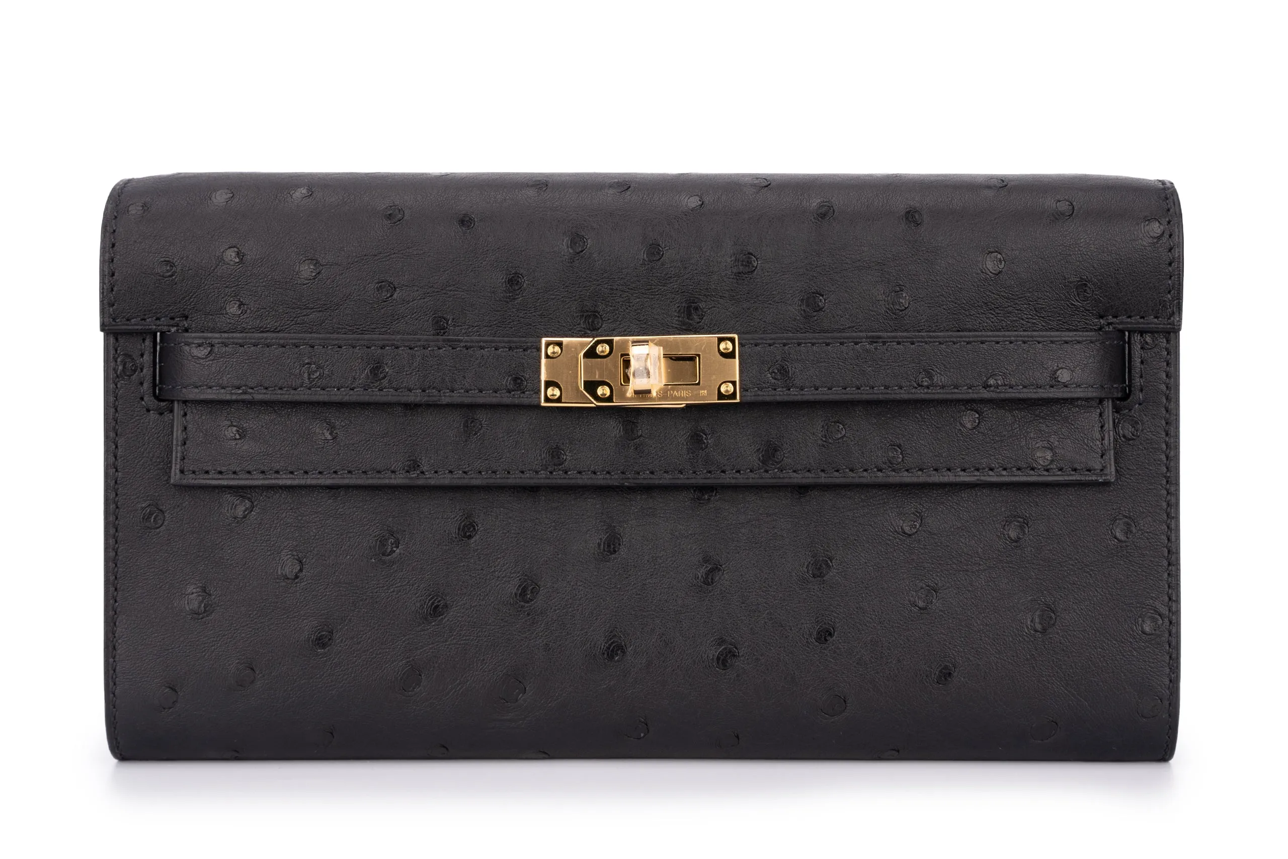 Hermès Kelly To Go Exotic Ostrich Black GHW