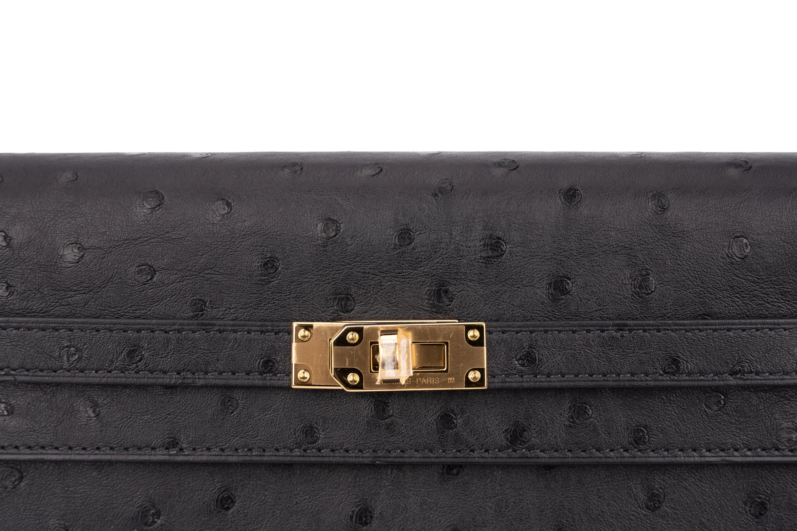 Hermès Kelly To Go Exotic Ostrich Black GHW