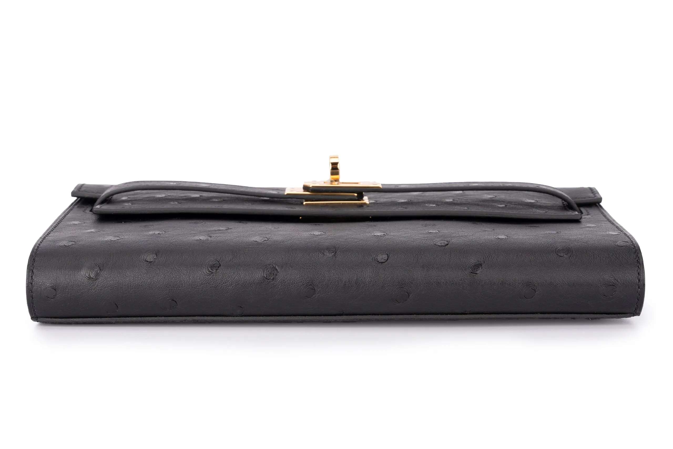 Hermès Kelly To Go Exotic Ostrich Black GHW