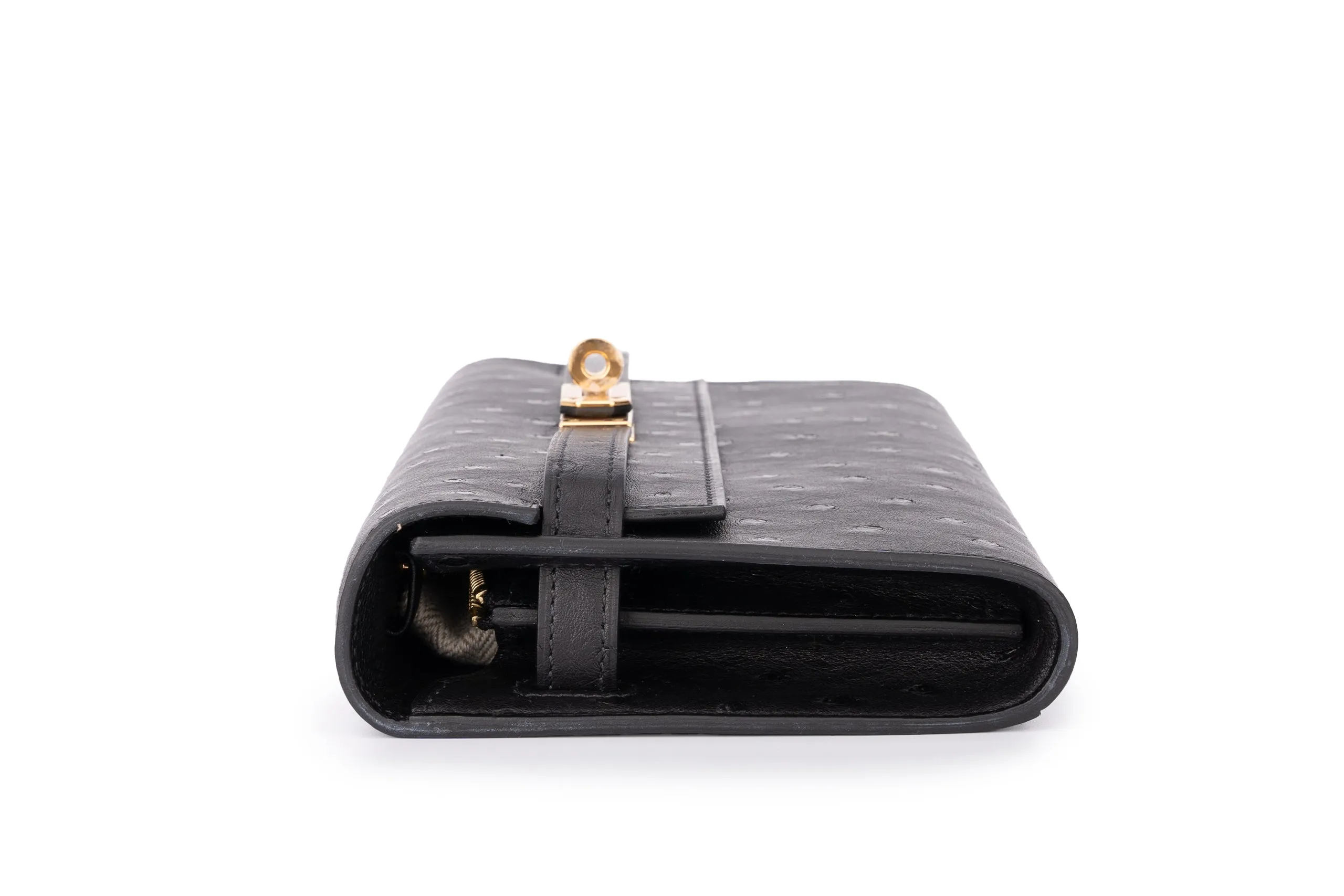 Hermès Kelly To Go Exotic Ostrich Black GHW