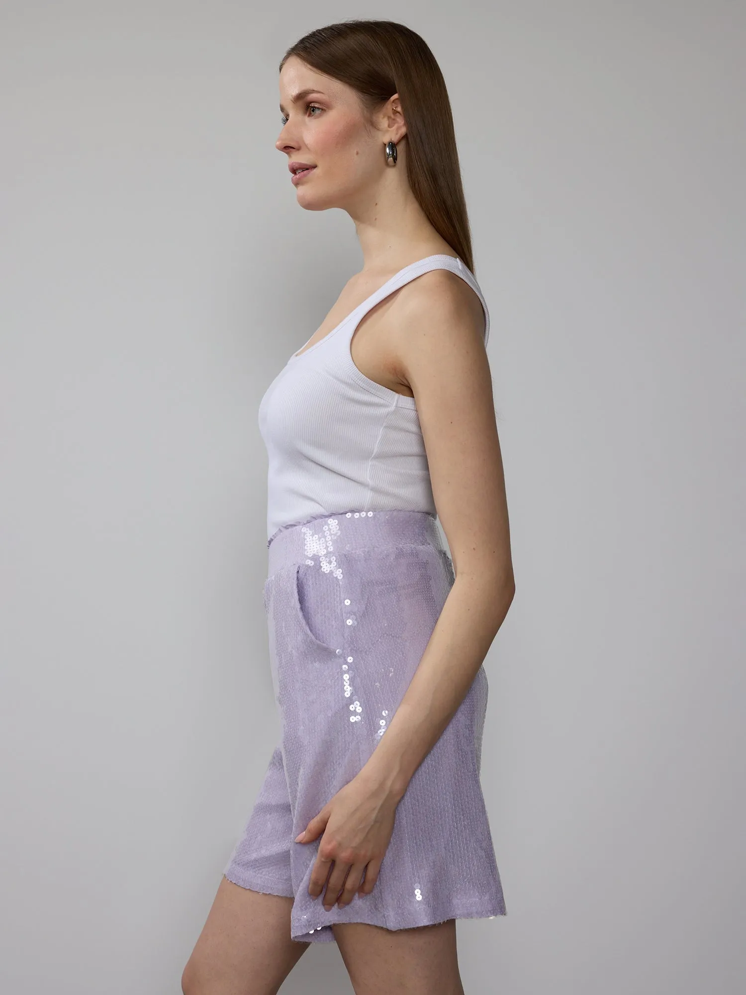 High Rise Sequin Shorts