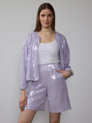 High Rise Sequin Shorts
