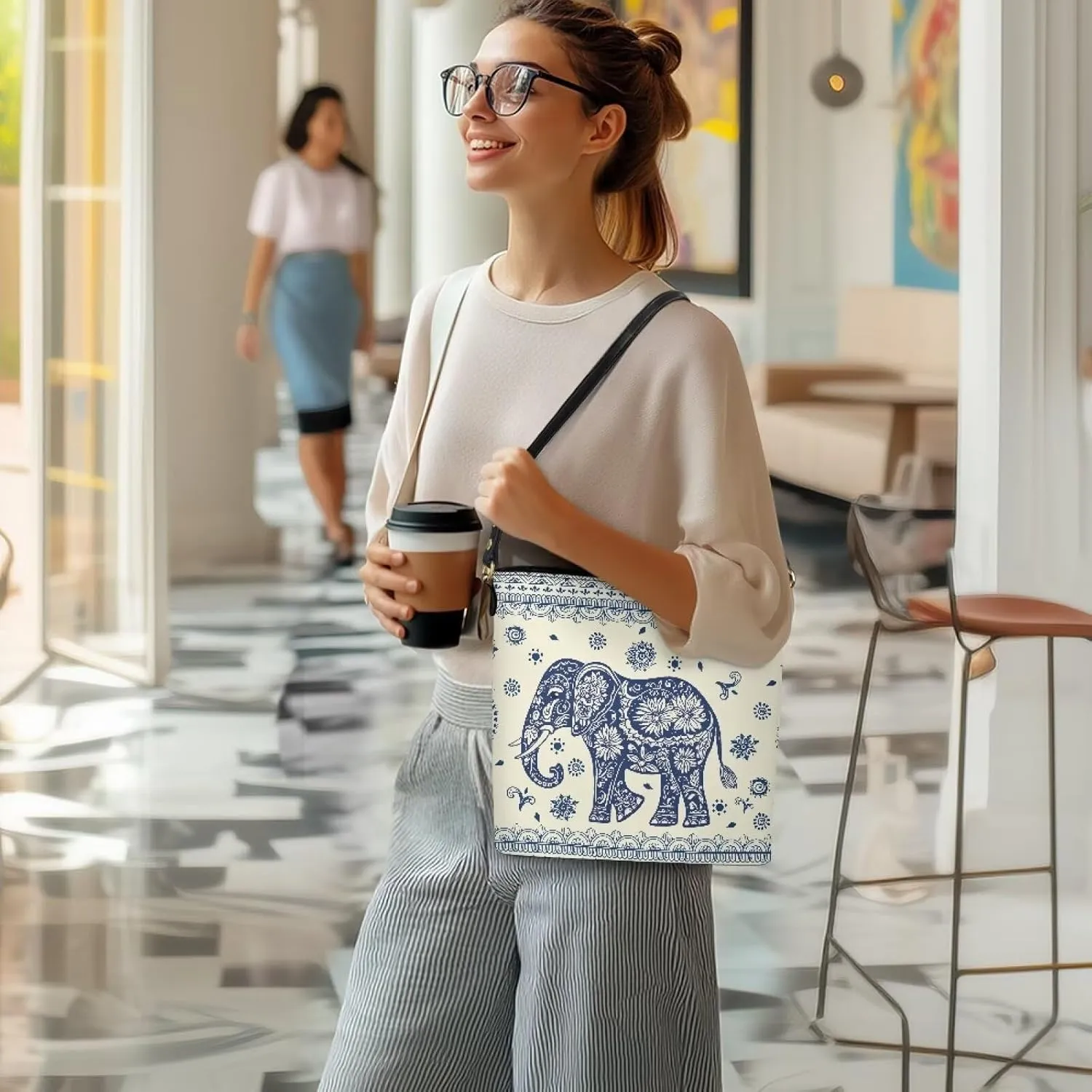 HUGS IDEA Boho Bags for Women Leather Handbag Shoulder Bucket Crossbody Purse