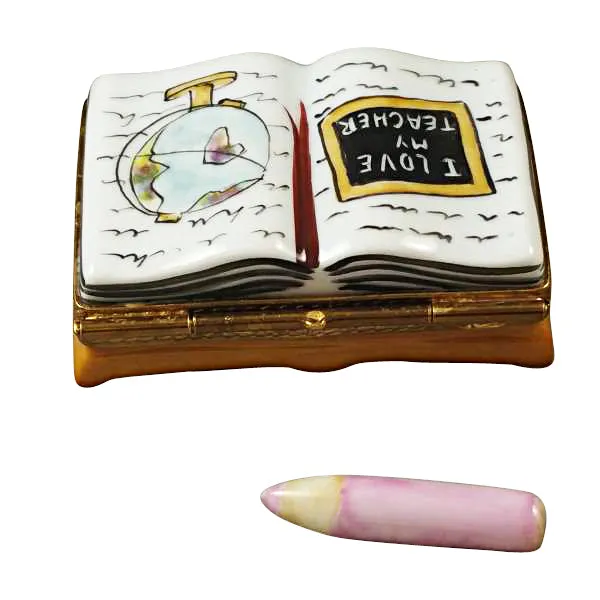 I Love My Teacher Book Limoges Porcelain Box