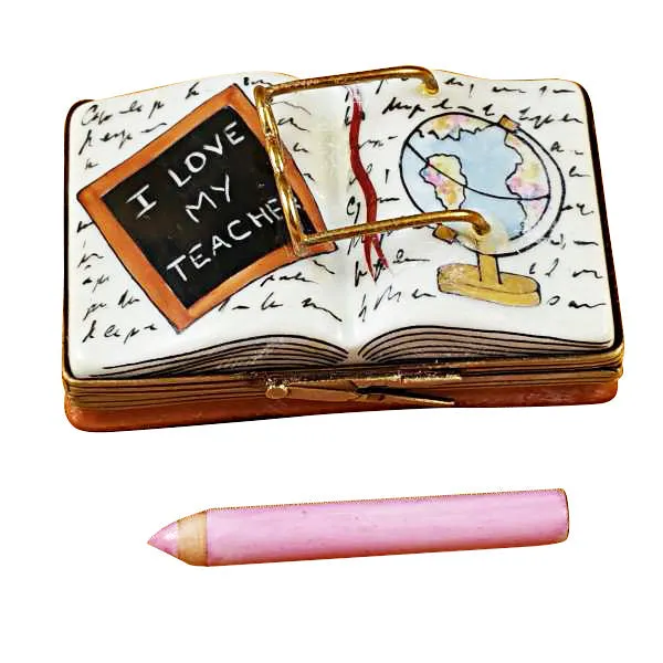 I Love My Teacher Book Limoges Porcelain Box