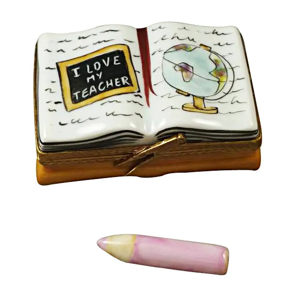 I Love My Teacher Book Limoges Porcelain Box
