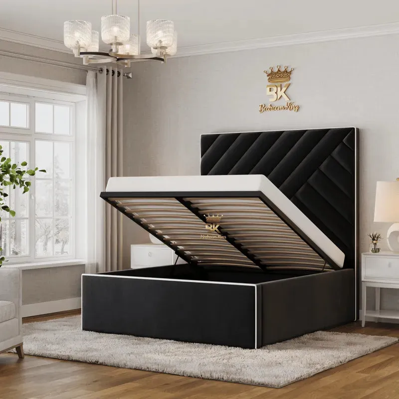 Isbah Piped Border Storage Bedframe