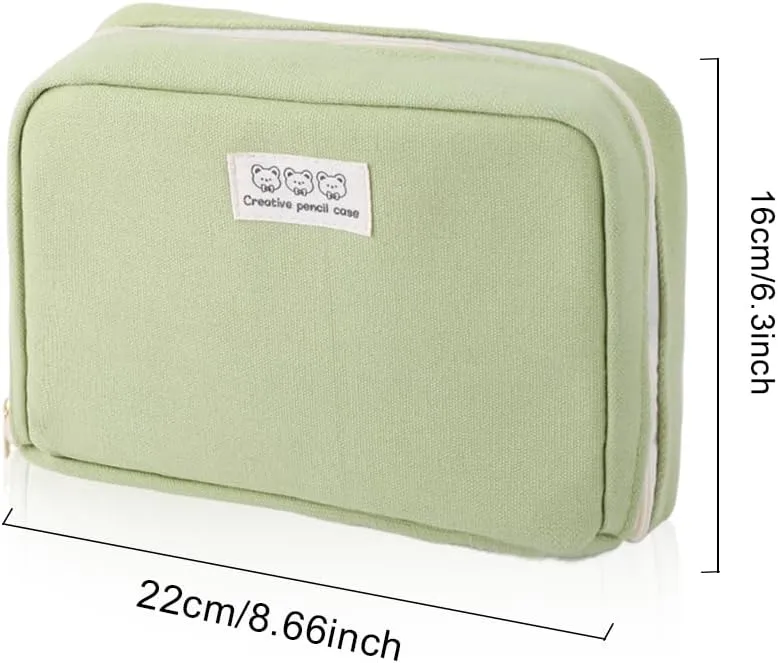 iSuperb Big Pencil Case Pouch Large Capacity Can Hold a Book, Pen Pouch Waterproof for Adult Kids College Student Zipper Stationery Organizer Storage Cosmetic Makeup Bag
