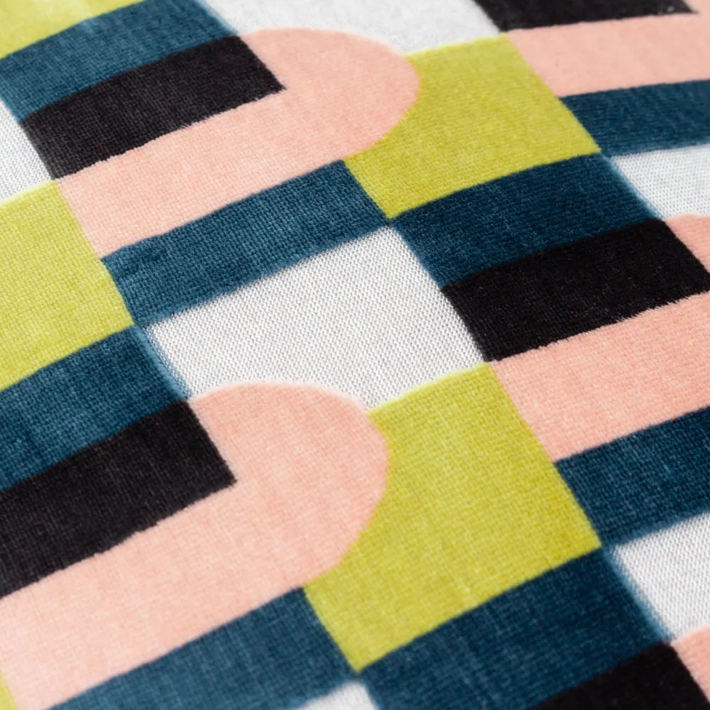 Keela Cut Velvet Cushion Pink/Avo Green