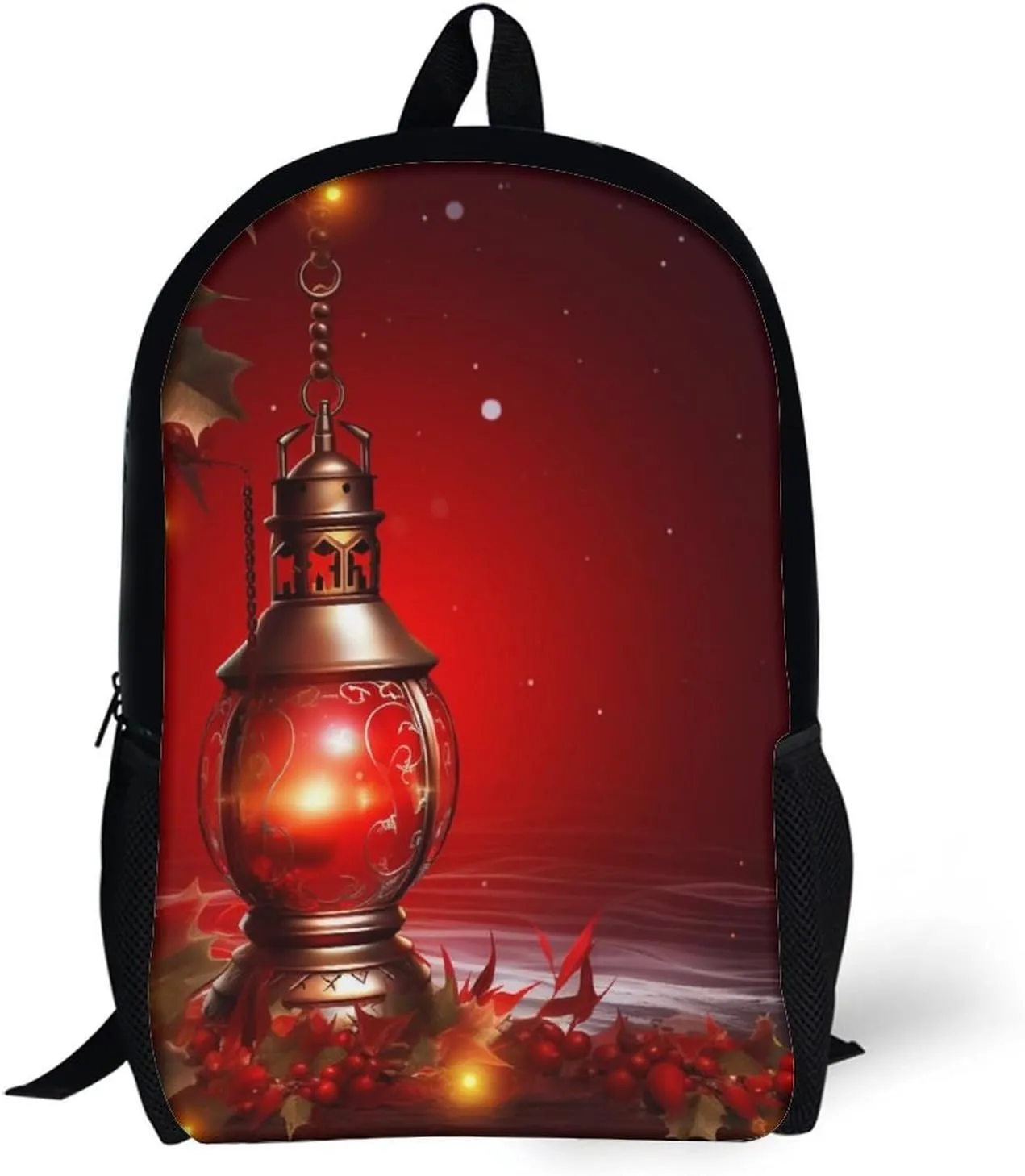 Laptop Backpack Casual Daypack Waterproof Christmas Red Lantern Computer Bag Business Work Bag for Travel