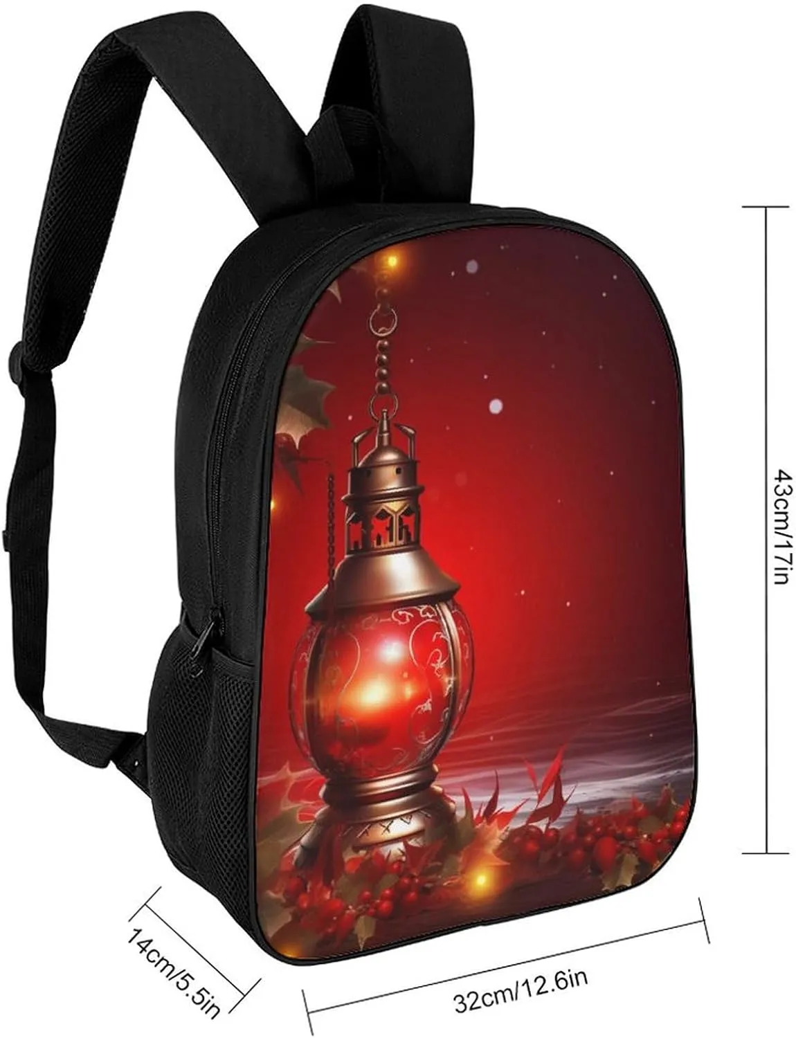 Laptop Backpack Casual Daypack Waterproof Christmas Red Lantern Computer Bag Business Work Bag for Travel