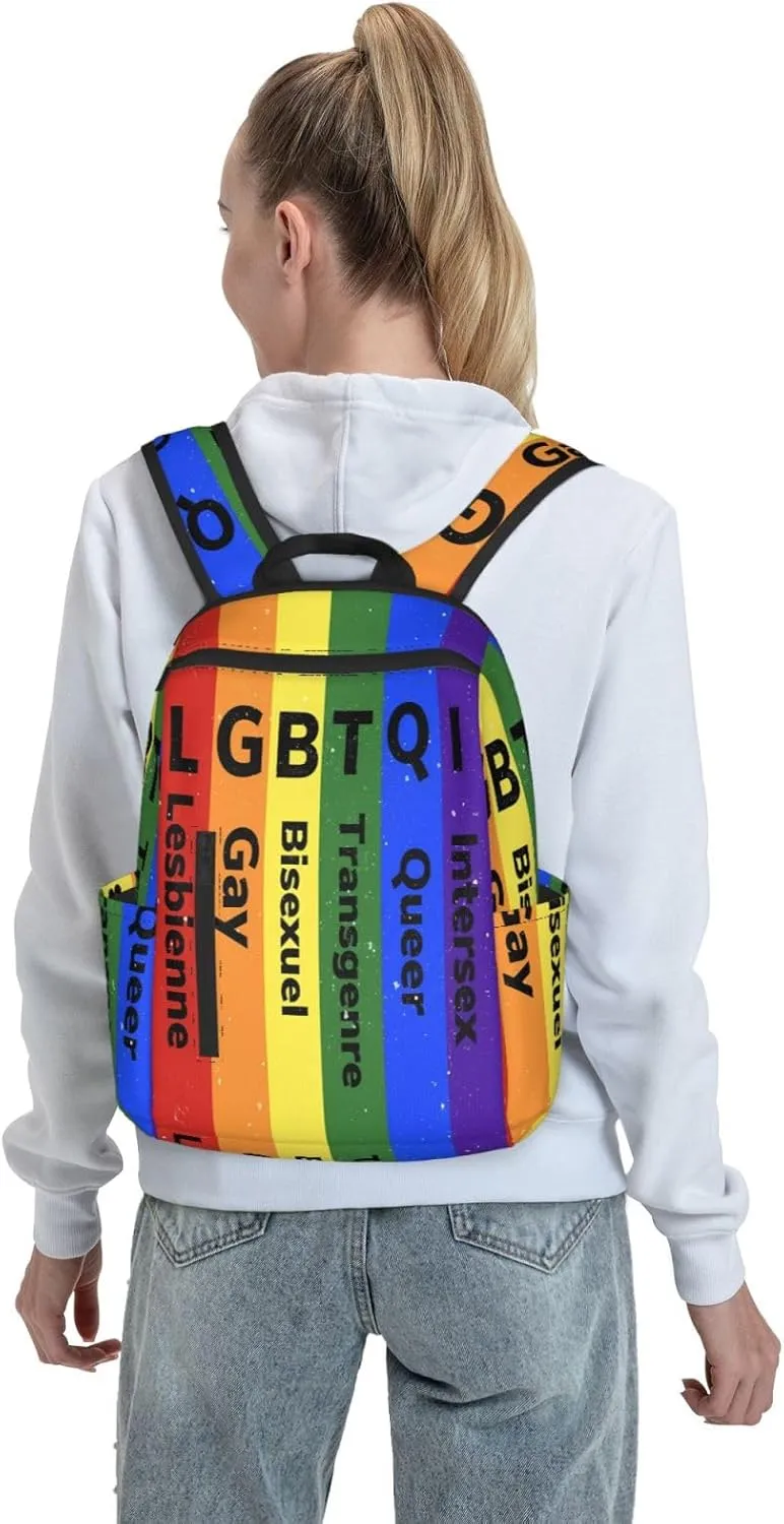 LGBT Rainbow Gay Pride Flag LGBTQI Travel Laptop Backpack Casual Backpacks Double Shoulder Daypack Notebook Rucksack Work Bags Sports Bag for Gym Hiking Camping Beach