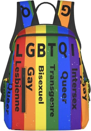 LGBT Rainbow Gay Pride Flag LGBTQI Travel Laptop Backpack Casual Backpacks Double Shoulder Daypack Notebook Rucksack Work Bags Sports Bag for Gym Hiking Camping Beach