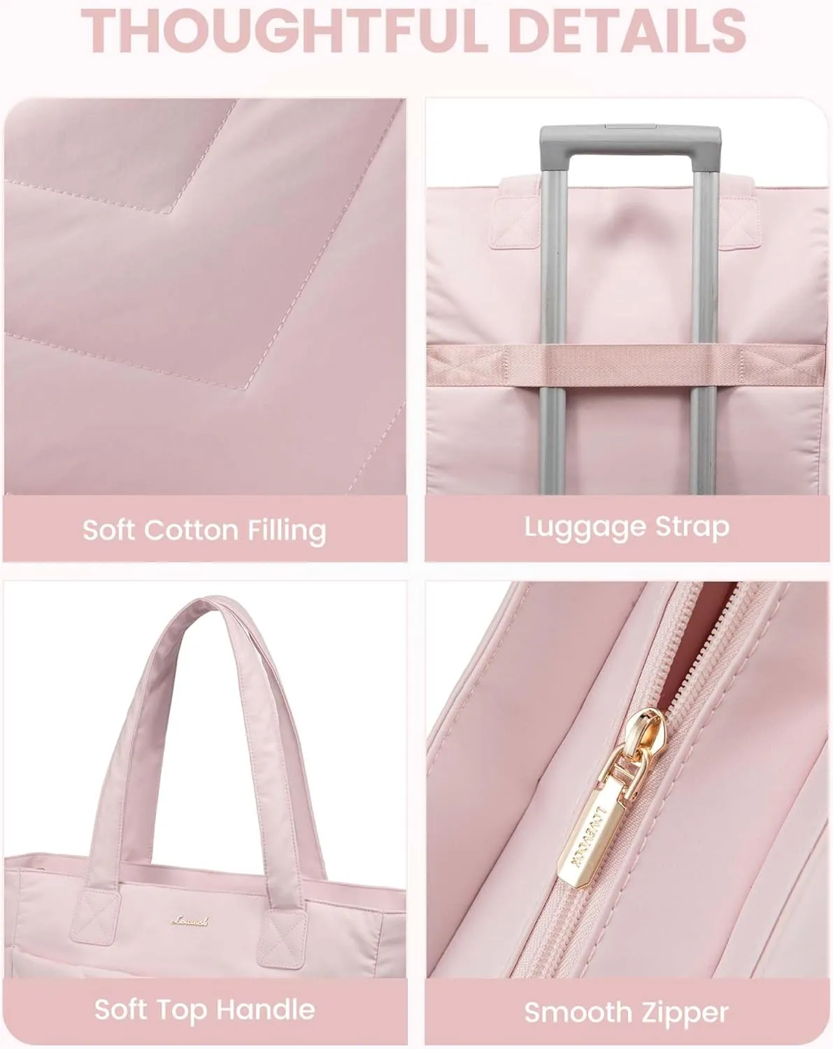 LOVEVOOK Tote Travel Bag for Women, Puffer Work Handbag with Zipper for Teacher Nurse, Quilted Laptop Shoulder Gym Bag Cute