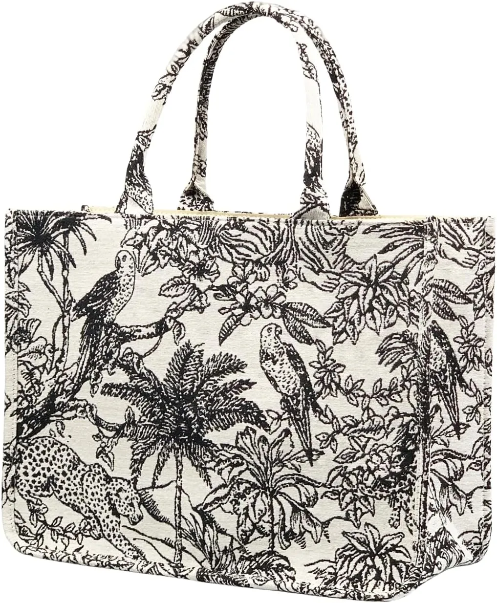 Luxury Large Tote Bag Retro Embroidery Jacquard Handbag Cotton Linen Bags for Women
