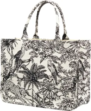 Luxury Large Tote Bag Retro Embroidery Jacquard Handbag Cotton Linen Bags for Women