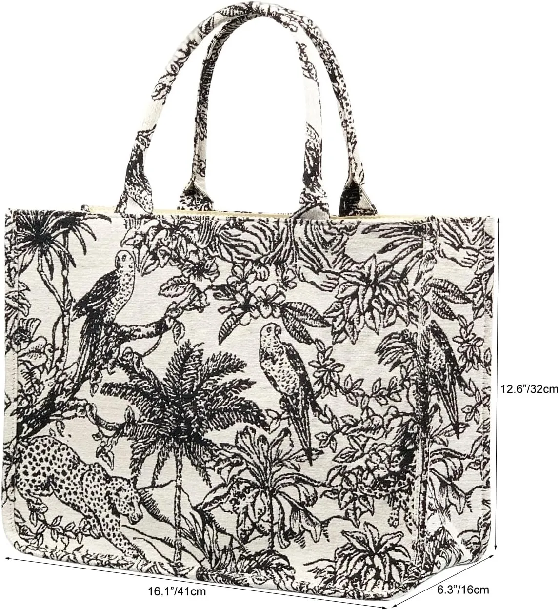 Luxury Large Tote Bag Retro Embroidery Jacquard Handbag Cotton Linen Bags for Women