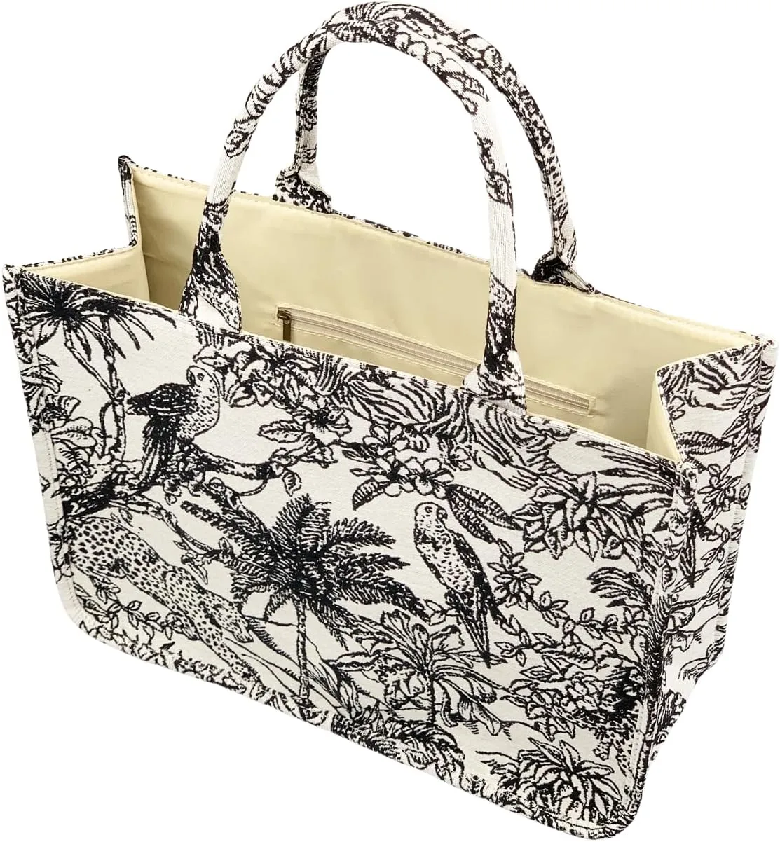 Luxury Large Tote Bag Retro Embroidery Jacquard Handbag Cotton Linen Bags for Women