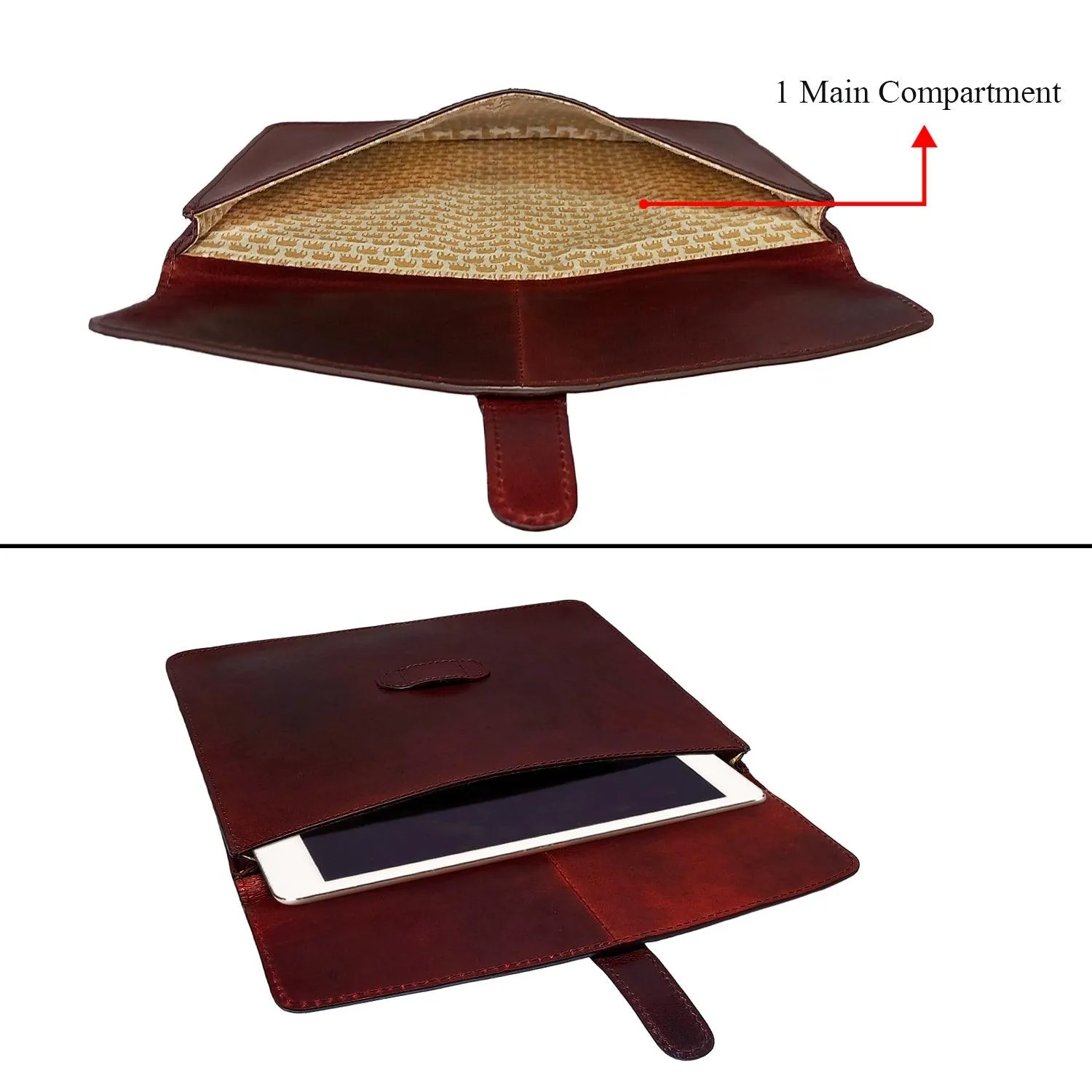 MANDAVA Genuine Leather Portfolio Bag Business Document Organizer for Men and Women