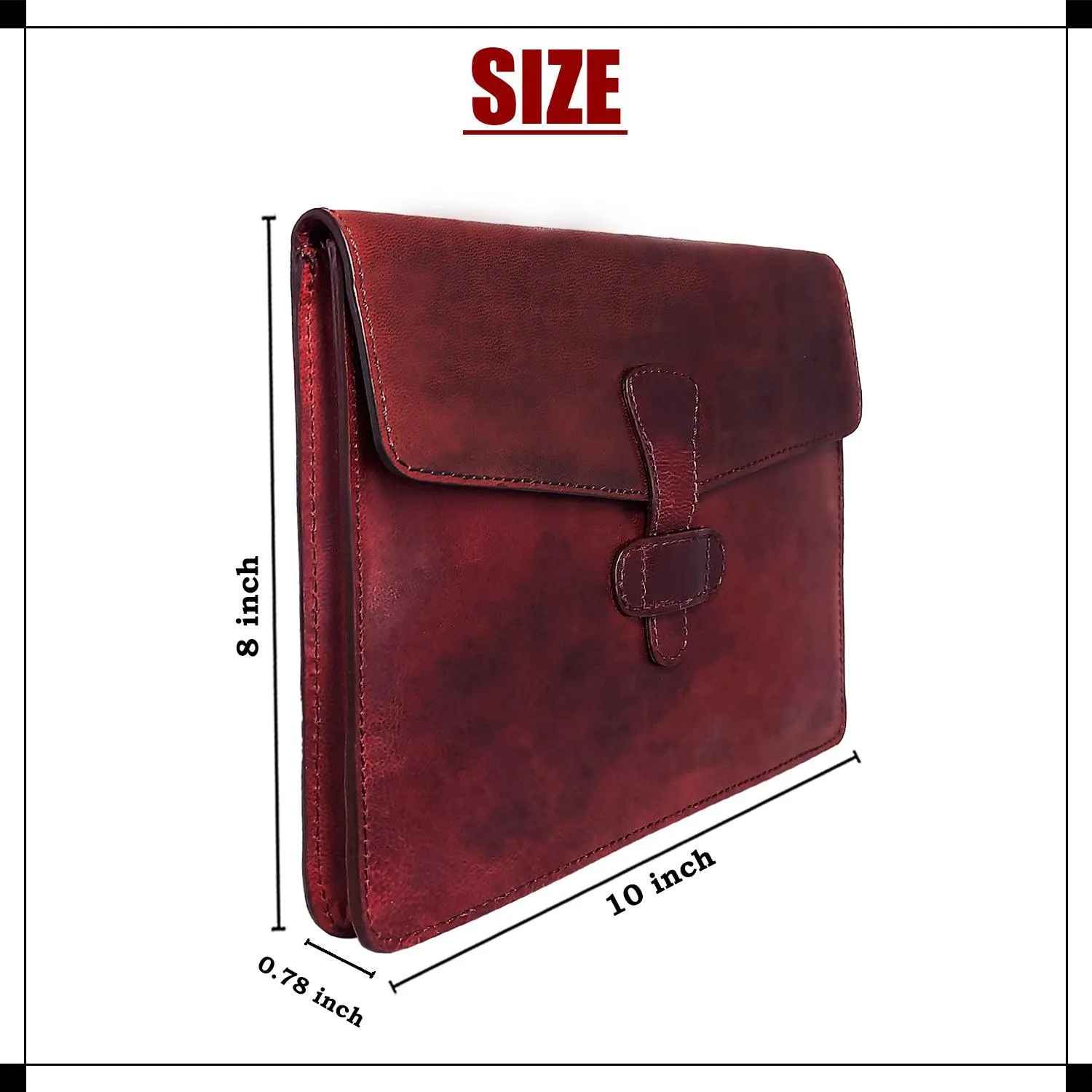 MANDAVA Genuine Leather Portfolio Bag Business Document Organizer for Men and Women